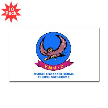 MUAVS2 - M01 - 01 - Marine Unmanned Aerial Vehicle Squadron 2 (VMU-2) with Text - Sticker (Rectangle 10 pk)